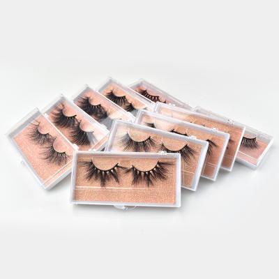 China Wholesale Natural Seller 25mm Long Fluffy Box 100% Real Mink Eyelashes With Custom Packaging for sale