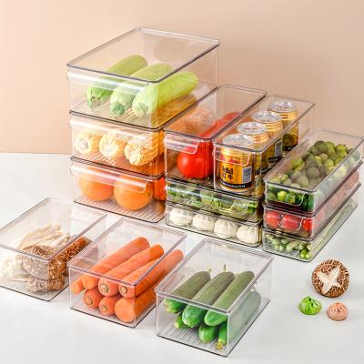 China Clear Plastic Stackable Freshness Keeping PET Refrigerator Food Storage Organizer Containers Eggs Storage Box for sale