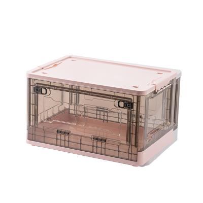 China PP Stackable Clear Household Container Sustainable Folding Plastic Storage Box for sale