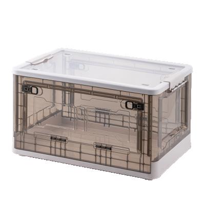 China New Trend and Fashion Three Doors PP Material Viable Transparent Material Foldable Plastic Storage Box For Home for sale