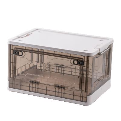 China 2021 Three Doors Durable Warm White Solid Material PP Plastic Organizer Foldable Storage Box For Home for sale