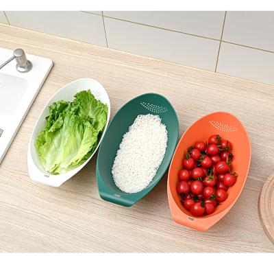 China Sustainable Stackable Fruit and Vegetable Drain Basket BPA Free Drain Rice Stored Plastic Fruit Dish for sale