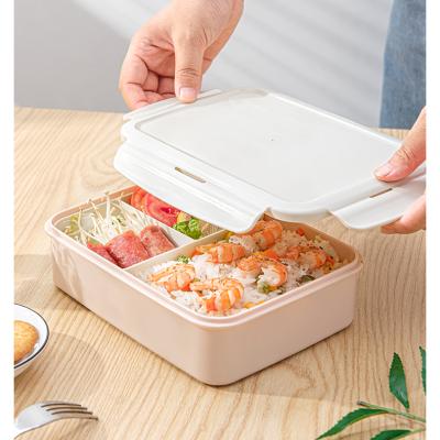 China 1.4L Three Compartments Separate Microwavable Lunch Box Thermo Colorful Food Cuntainer for sale