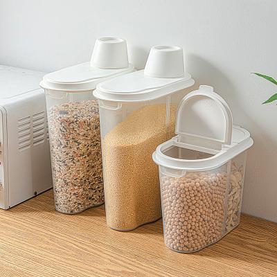 China Clear PP Cereal Food Containers Sustainable Compartment Transparent Kitchen Storage Containers BPA Free for sale