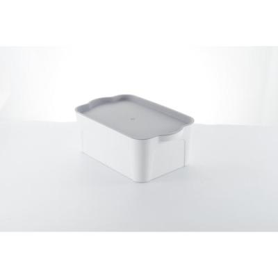 China Import Zhejiang Japanese Style Small Edge Viable White Smooth Safety Use Plastic Storage Box With Lids for sale