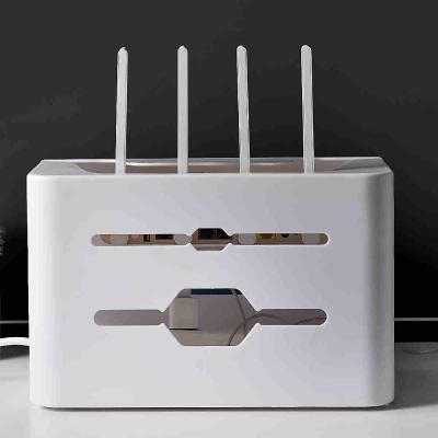 China Hot Selling Anti Dust Sustainable Wireless WIFI Router Plastic Storage Box Home Office Storage for sale