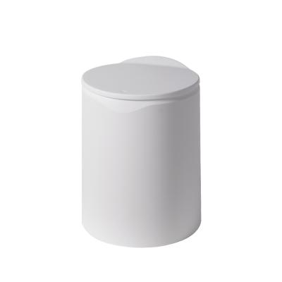 China Sustainable New Product White Beige And Pink Single Lid Press Kitchen Small Waste Bin Made By PP Material for sale