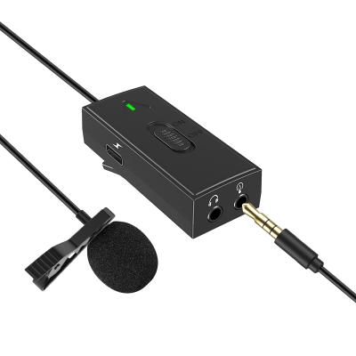 China Professional Mini Lavalier Microphone Lapel Microphone with Detachable Real Time Monitor Lavalier Microphone for Phone Camera for sale