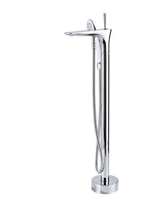 China New Bathtub High Sliding Bar Faucet Floor Mount Bathroom Brass Hand Shower Without Flow Swivel Spout With Tub Handheld Shower Mixer Faucet for sale