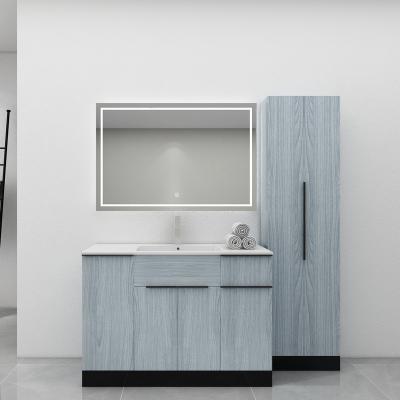 China Bathroom Cabinet 120cm Premium Modern Outdoor Full PVC Bathroom Vanity Eco-friendly for sale