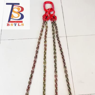 China Strong Alloy Steel Lifting Chain G80 G100 Steel Lifting Four Leg Chain Slings for sale