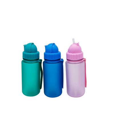 China Sustainable Hot Sale BPA Free 400ml Kids Drinking Water Bottle With Straw And Rope For School for sale