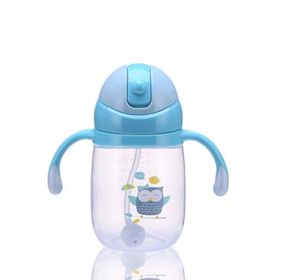 China Factory Outlet 300ml BPA Free PP Free Transparent Baby Cup Baby Cup Cartoon Straw Training Cup for sale