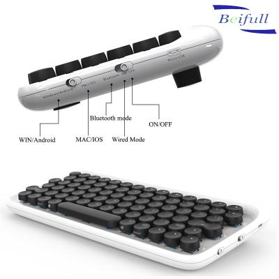 China Anti-ghosting retro style 78 keys wireless mechanical keyboard with adjustable led light for free shipping for sale