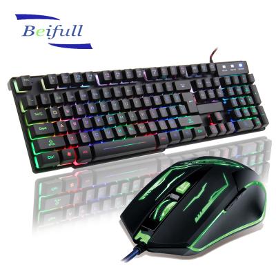 China Anti-drop Shenzhen manufacturer offered raised keytop cheap usb wired keyboard and mouse for sale