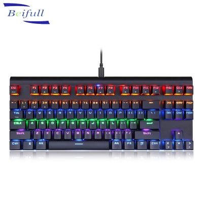 China Illumitnated Small Durable Portable Rechargeable BT3.0 Gaming Dual Mode Wireless Mechanical Keyboard for sale