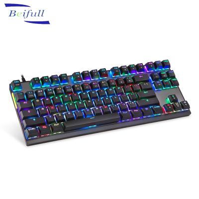 China Customzied RGB LED Backlit Key Gaming 87 RGB Mechanical Black Keyboard LED Illuminated Backlit for sale