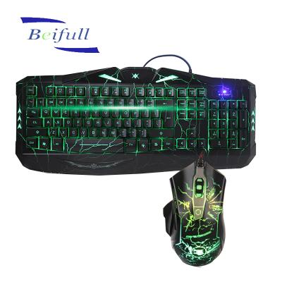 China Keyboard And Mouse With 7 Color Backlit Colorful Led Changeable Lightweight PC Keyboard And Mouse Made In Shenzhen China for sale