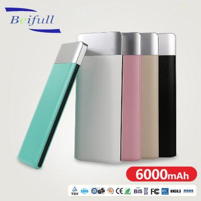 China Fast Charge Support Dual IC Protection System 6000 mAh Phone Power Bank Factory In Shenzhen for sale