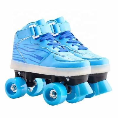 China GOSOME 30-42 OEM LED Light Quad Roller Skate Four Wheel Gym Shoes for sale