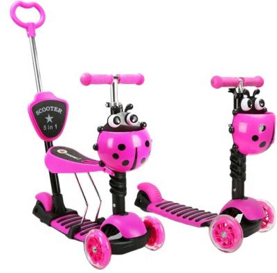 China Ride On Toy Kids Scooter Child Kick Flashing LED Light 3 Wheel Push Adjustable 5 IN 1 for sale