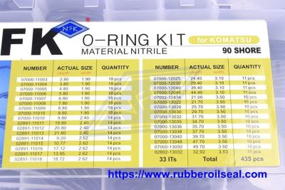 China 435pcs NBR90 Oring Searies caixa de reparo selo 30 tamanhos Oring Kit Set para Komatsu escavadeira à venda