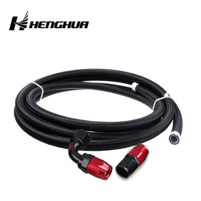 China Nylon Braided Stainless Steel Ptfe Flexible Braided Racing Fuel Oil Gas Hose Line for sale