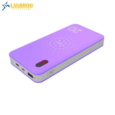 China Huge Capacity Qi Wireless Power Bank 20000mAh with 3-IN-1 Cable LED Screen Mobile Phone Pocket Charger for sale