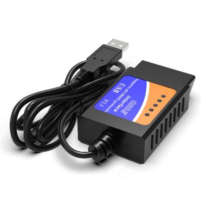 China Obd2 Scanner Universal USB OBD2 Cable ECU Tester V1.5 with 25K80 Chip elm327 usb diagnostic power tools for all cars for sale