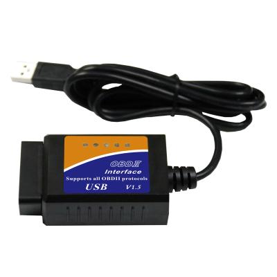 China Universal USB OBD 16pin OBDII Interface V1.5 OBD2 Code Reader Auto Diagnostic Tools obd2 Car Scanner for sale