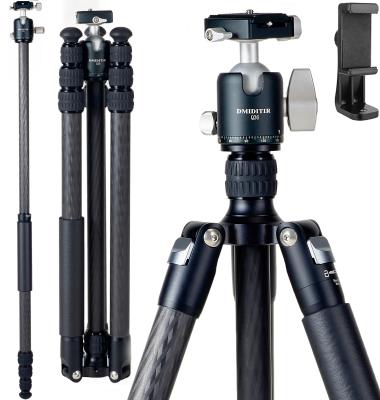 China DM294C+Q36 Carbon Fiber PORTABLE Tripod Aluminum Alloy Para Tripod Stand Video Camera Mobile Phone Celular Professional Tripod for sale