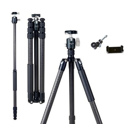 China DM294C+Q36 Aluminum Alloy Carbon Fiber Tripod Stand Professional Camera Tripod Video Tripod For Mobile Phone Camera for sale