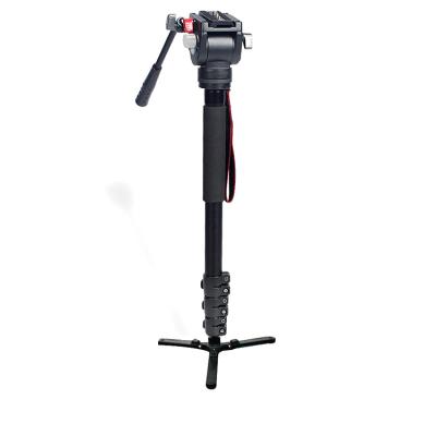 China Professional Video Monopod For Photography Black Color New Design Liquid Head And Monopod Kit Video Monopod With Fluid Head for sale