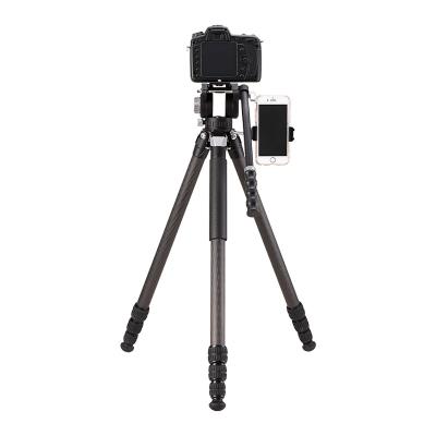 China Durable Equipment T888 Carbon Fiber Foot Tube Aluminum Alloy Pan Camera Phone Video Camera Stand Tripod for sale