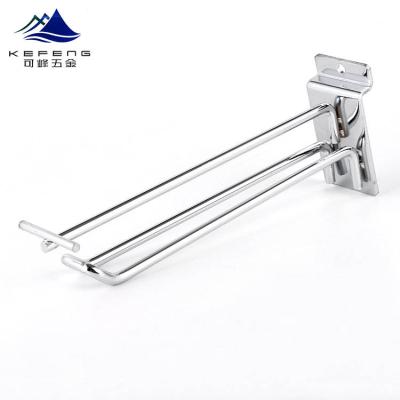 China Wholesale Accessories Metal / Stainless Steel Display Hook Chromium Silver Slatwall Glass Bracket for sale