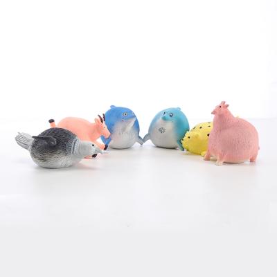 China Cute Rubber Inflatable Soft Air Inflation Leopard Duck Series Compression Sea Animal TPR Animal Toy for sale