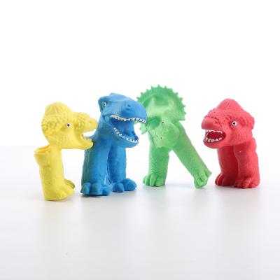 China Fashion Dinosaur Figure Amusing T-rex Unicorn Alien Finger Toys TPR Is Soft Squishy Animal Fingertip Bath Toys for sale