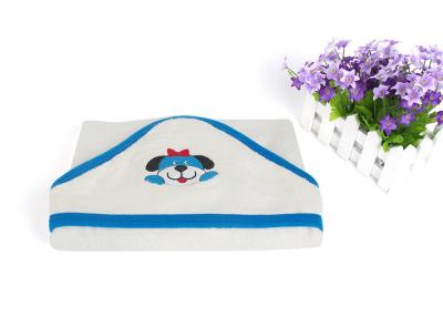 China Lovely White Cotton Baby Towels / Baby Hooded Towel Animal Design for sale