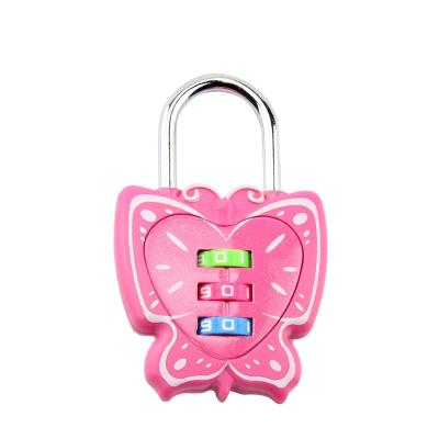 China Cute Metal Butterfly Shape Cartoon Combination Travel Luggage Lock for sale