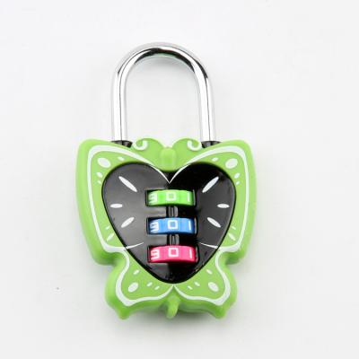 China Cute Metal Butterfly Shape Cartoon Combination Travel Luggage Lock Diary for sale