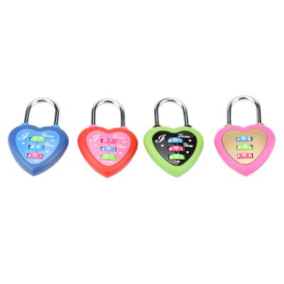 China Promotional Custom Fancy Love Heart Shaped Metal Lock For Luggage Padlock for sale