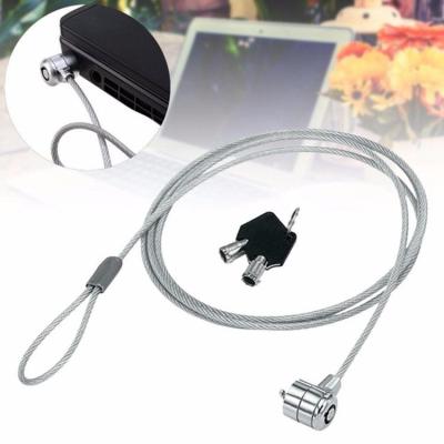 China +Steel Cable Lock Notebook Laptop Cable Lock USB Zinc Alloy Laptop Lock With Key for sale