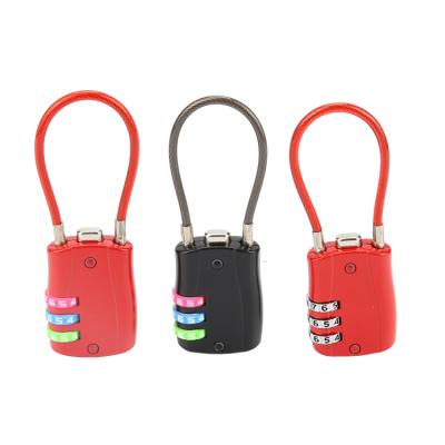 China Small Metal Combination Travel Lock Cable Luggage Padlock Suitcase Lock for sale