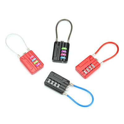 China Metal Travel Luggage Combination Cable 4 Digit Combination TSA Padlock for sale