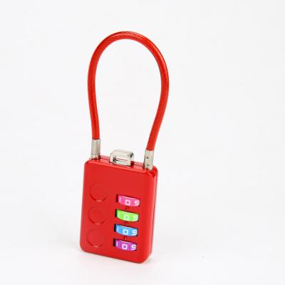 China Metal Luggage Cable Digit Combination Travel Lock Zipper Padlock for sale