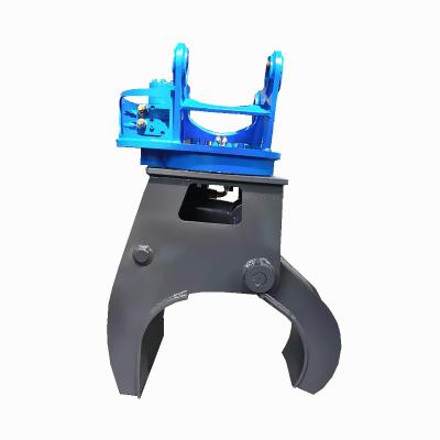 China Construction Material Stores Gas Pipe And Pole Handling Hydraulic Rotation Grapple For Excavator Grabber for sale