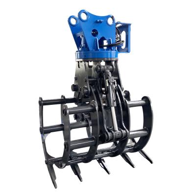 China Construction worksÂ   Excavator Rotating Haystack Grapple Grass Grapple For PC200 Excavator for sale