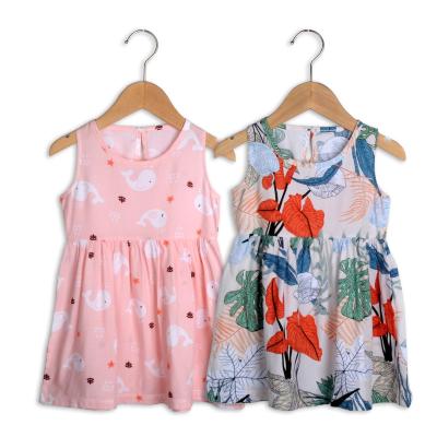 China New Viscous Fiber Summer Children's Floral Dresses for sale