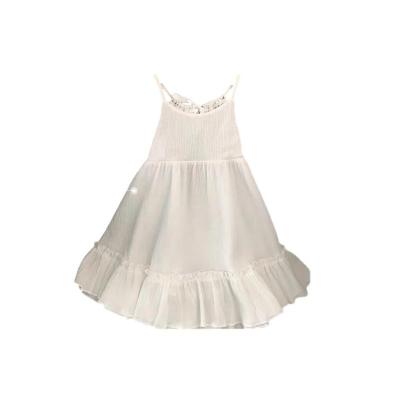 China Strapless Lace White Girls' Backless Dresses for sale