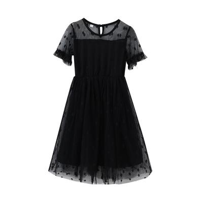 China Short Sleeves Polka Dot Print Princess Dress for sale